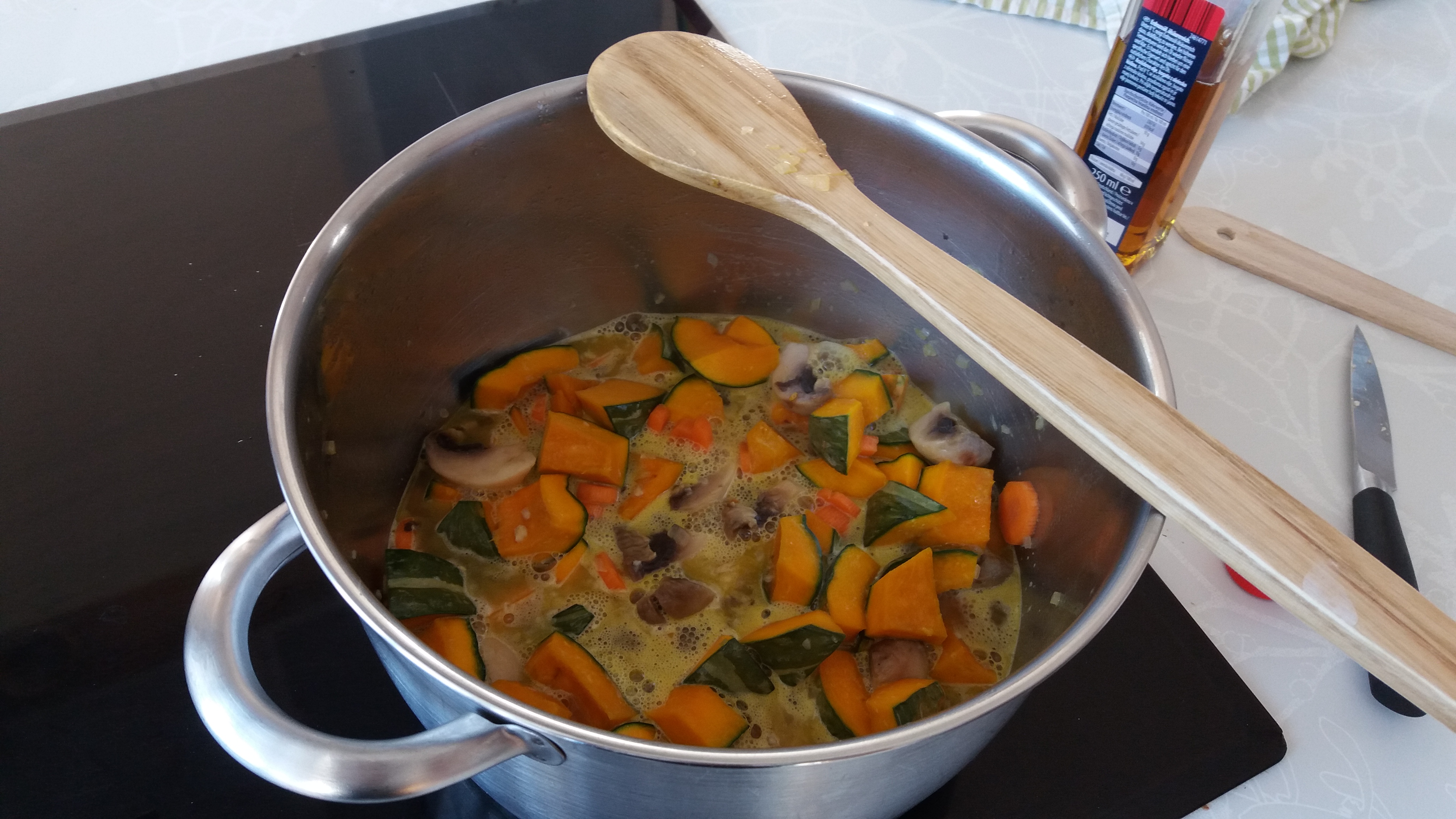 Cooking Pumpkin Broth